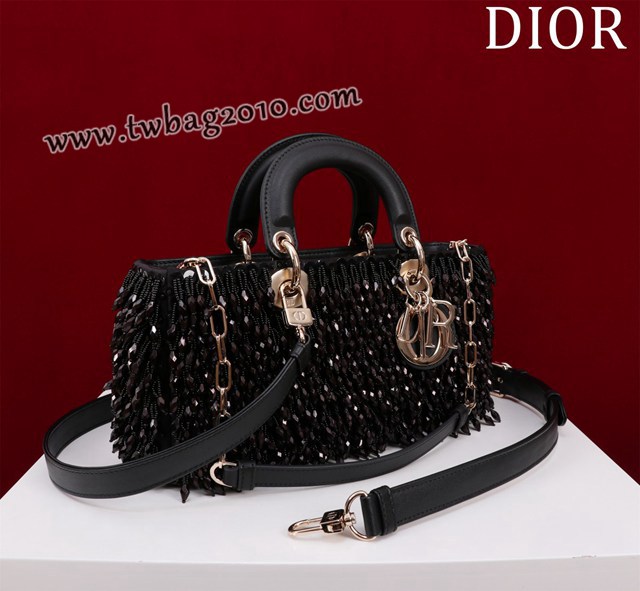 Dior专柜新款迪奥高仿原单Lady-Joy手工珠绣手提女包 djfk1291